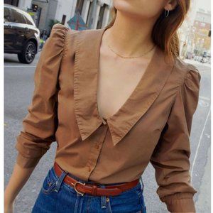 Nation LTD - Bridgit Pilgrim Blouse in Cocoa